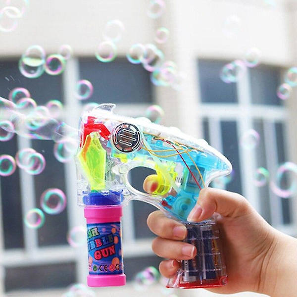 Elektrisk Bubbelmaskin Bröllop Födelsedagsfest Blåsande Bubbel Musik Blixt Leksaker För Barn
