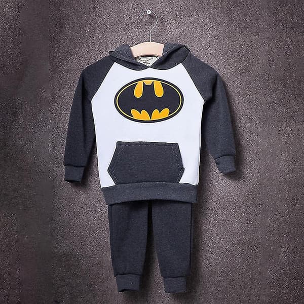 [LCS] Barn Gutter Jenter Batman Hettegenser Sportsklær Dark Grey 5-6 Years