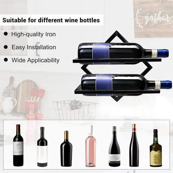 [LCS] Wine Rack Holder Hanging Rack Organizer, Wine Rack Red Wine Rack for Home Kitchen Bar Display Decor, (Style: Style2;)