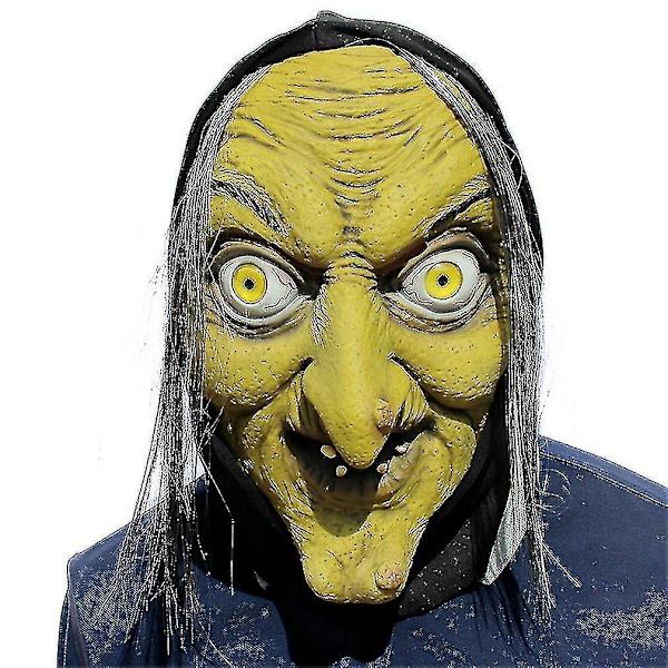 Halloweenmask skräck häxmask häxa läskig latex huvudbonad dans