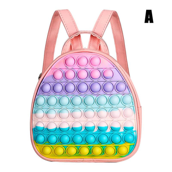 Pop ryggsäck för flickor Mini ryggsäck Push Popper Bubble Fidget Toy Bag Presenter för toddler B
