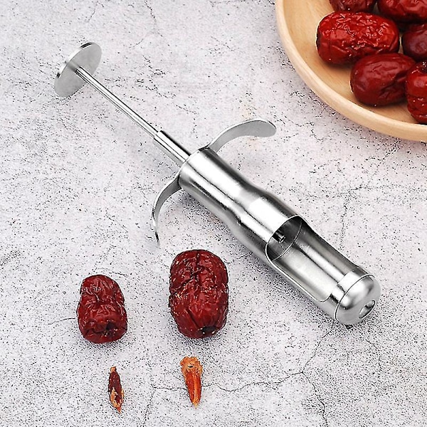 Rustfrit stål rød daddel Jujube udstener Kirsebær Oliven Kernebor Hjem Køkken Frugt Kernefjerner Frø Udskubber Værktøj Tilbehør Betterlifefg