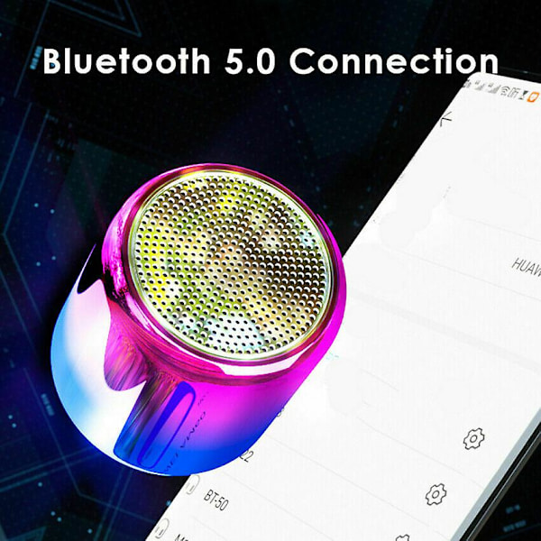 Mini Bluetooth 5.0 Stereo Högtalare Portabel True Wireless Subwoofer Kolumn Purple