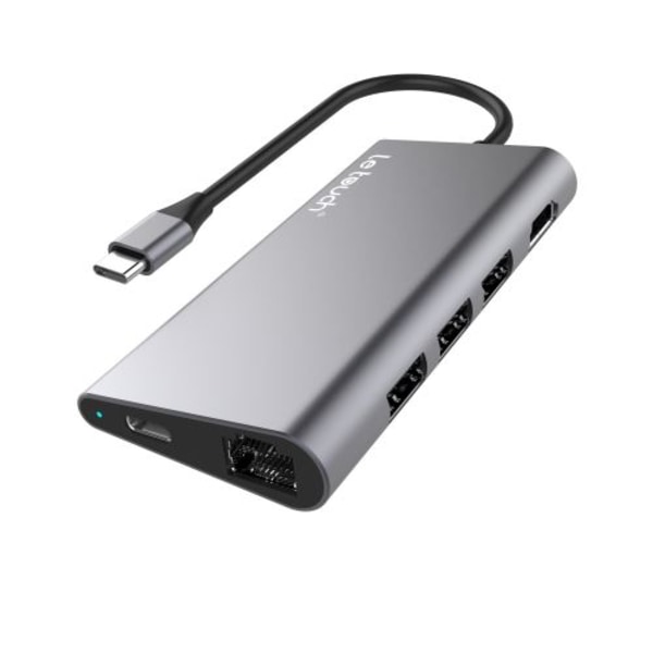 8-i-1 USB 3.1 Type-C Hub till RJ45 DP Thunderbolt 3-adapter