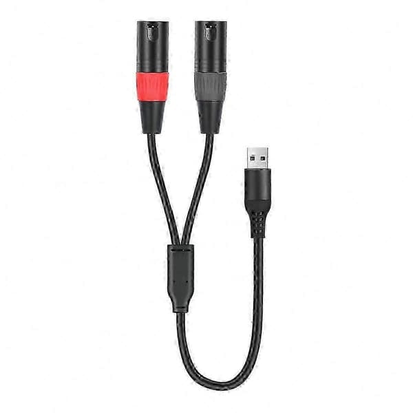 USB til dobbelt XLR han-lydkabel, USB-lydkonverterkabel til stereooutput, velegnet til forstærkere og mixere 100Cm