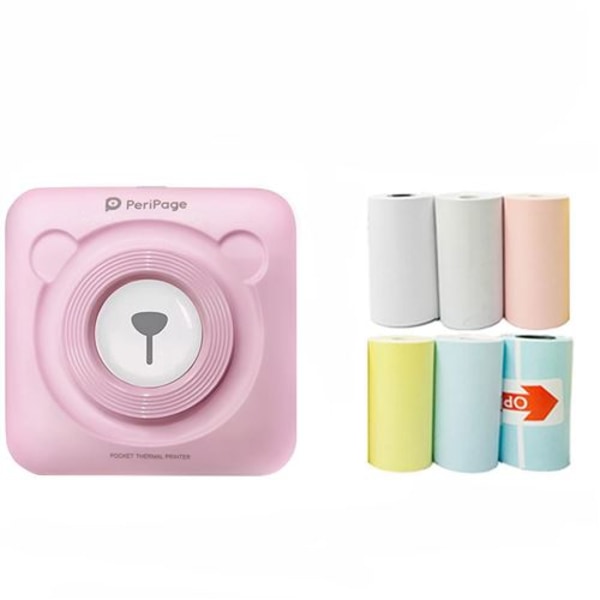 Mini Termisk Skrivare A6 Peripage - 6 Rullar Utskriftspapper - Pin