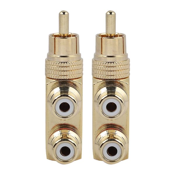 2 STK AV Splitter Stik RCA Han til 2 Hun o Video Adapter Stik