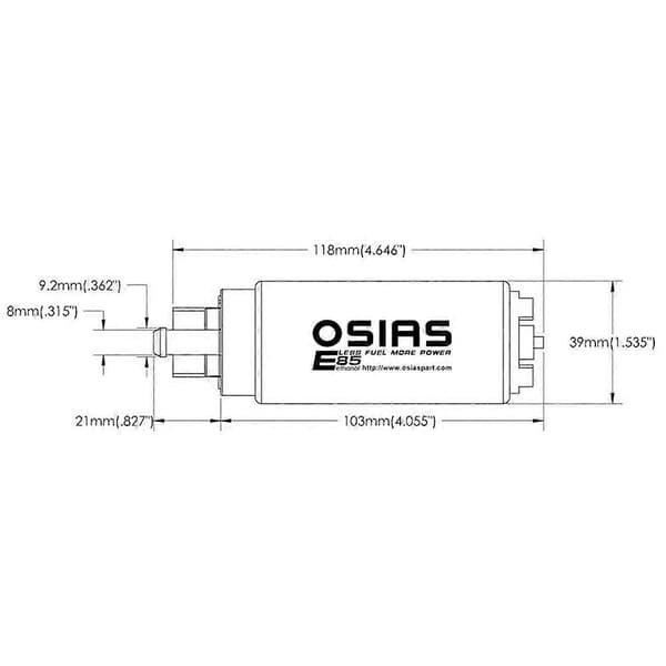 [LCS]OSIAS 340LPH E85 Kompatibel Bränslepump med Högt Flöde primary colour
