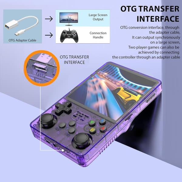 [LCS]R36S Retro Handheld Game Console with 3.5-inch IPS Screen, 64GB TF Card Pre-installed with 10,000+ Games, Open Source Linux System, Green Green