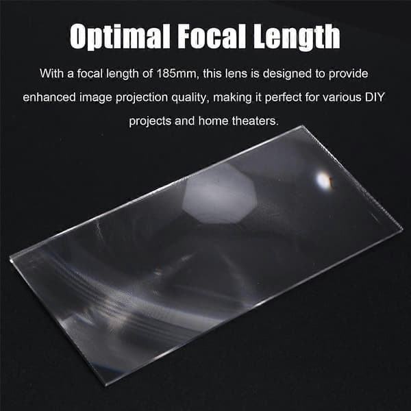 Optisk PMMA Fresnel-lins Brännvidd 118x54mm Brännvidd 185mm Plan DIY-projektor As Shown