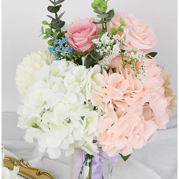 10 stk. hvide hortensia silke blomsterhoveder pose elfenben hvid