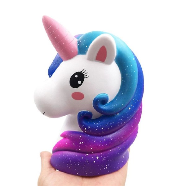 Färgglada Unicorn Head Squishy Grownups Stress Relief Squeeze Toys