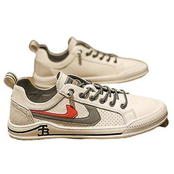 Andningsbara Tunna Allround Herr Sneakers white gray 41