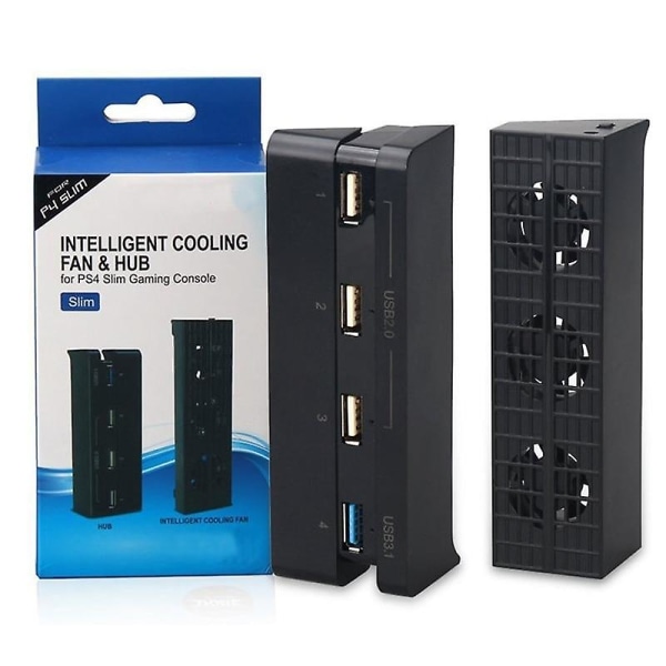 Am05-för PS4 slim supertillbehörssats kylfläkt + för PS4 slim USB hub ( USB 3.1 USB 2.0 ) för sony för playstation 4 slim