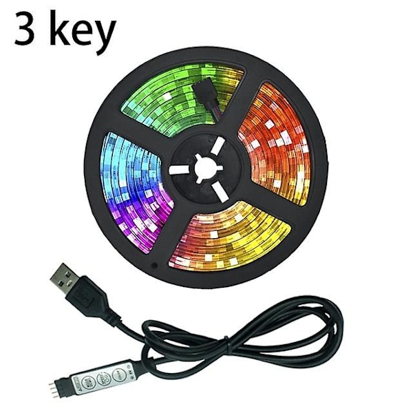 Led Ljusremsor Usb Infraröd Kontroll Rgb Smd2835 Dc5v 1m~5m Fl 3 Key 2835 5V 1M