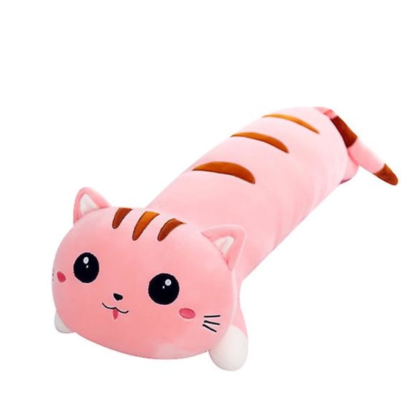 Katt Plyschleksak Lång Bomulls Docka Plysch Mjuk Bomull Fylld Sovkudde pink 50cm