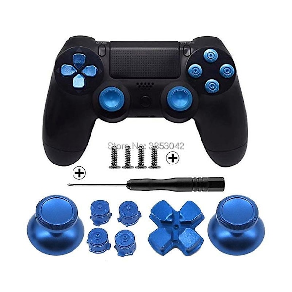 Metal knapper sæt krom analoge thumbsticks Kompatibel med playstation 4 d-pad Kompatibel med ps4 controller joystick reparationsspil tilbehør Silver