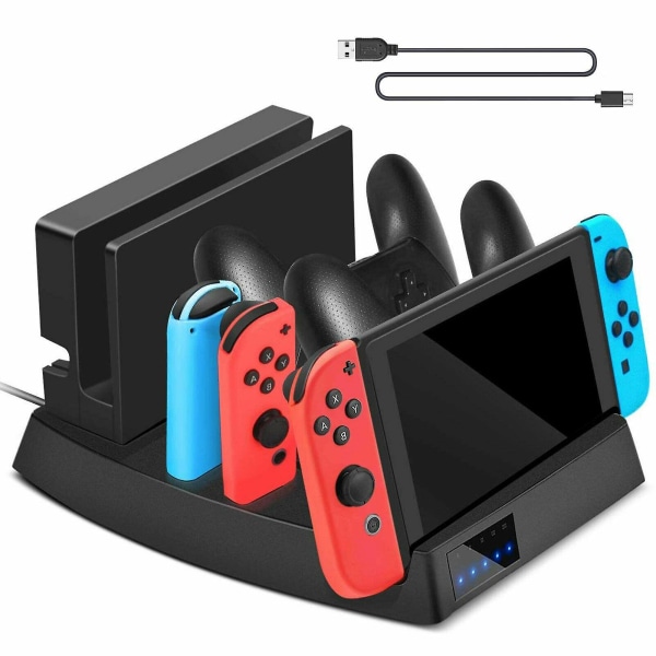 Laddningsstation för dockningsstation för Nintendo Switch Joy-con /console / pro Controller