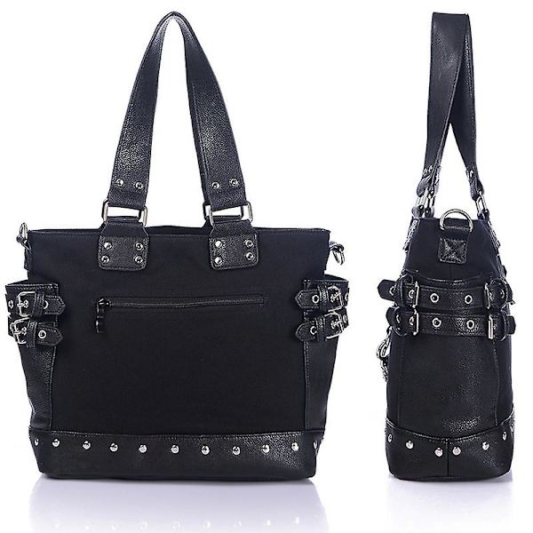 Tote Håndveske Skulderveske Crossbody Veske Nagle Canvas Punk Veske Overnatting Reise
