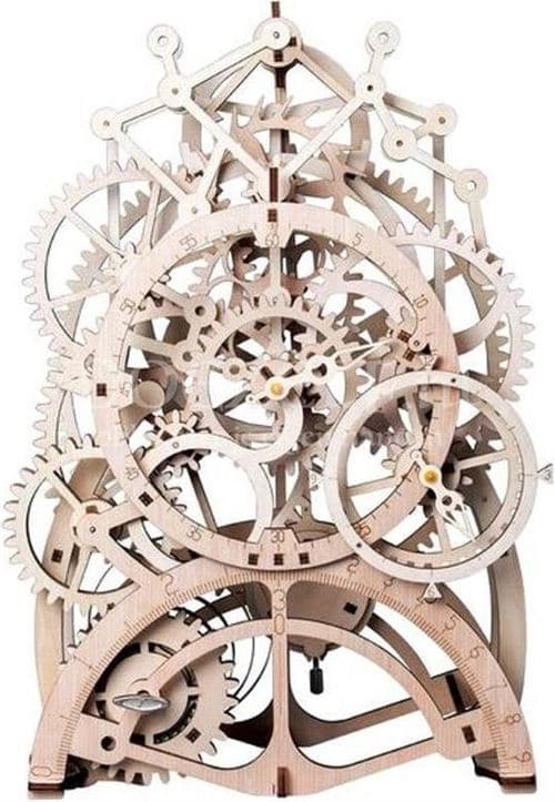 [LCS] Robotime byggesæt beige træpendul 166 dele