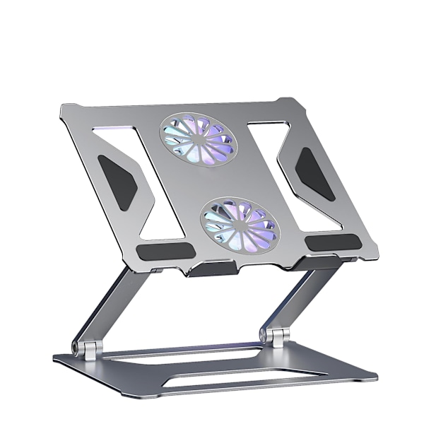 Nettbrettholder Laptopbord med kjølevifte for Macbook Ipad Silver