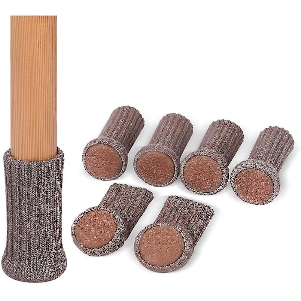[LCS] 24 stykker stolebensbeskyttere Strikkede møbelfodstrømper Platform Møbelsko Coffee