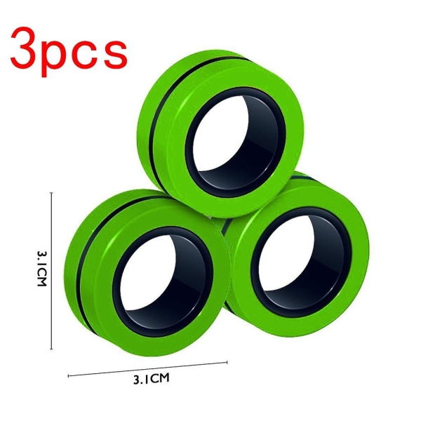 Nya 3st Magnetiska Snurr Fidget Ring Spinner Magnet Fidget Leksaker Avstressande K