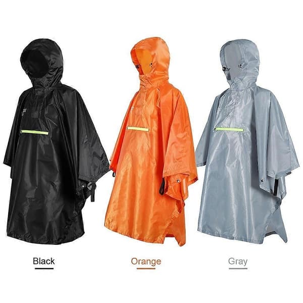 [LCS] Regnfrakke med reflekterende stribe Vandtæt regntøj Regntæt poncho med refleks til mænd og kvinder Multicolor Orange