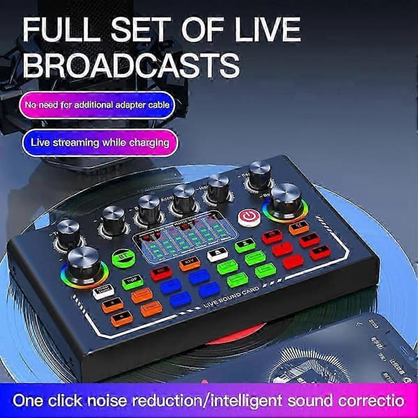 Live lydkort med o Mixer DJ-effekter stemmeskifter til Podcast Studio udstyr Black