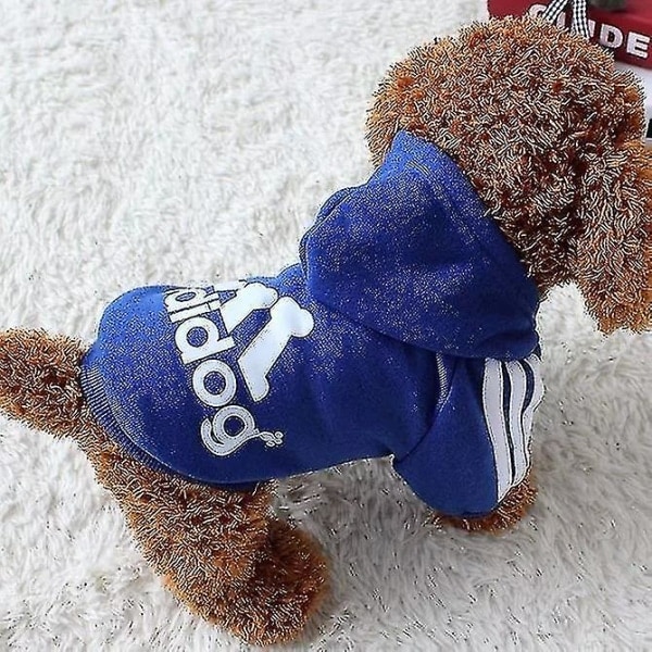 Hundkläder Adidog 2024 Nya Vinterkläder för Små och Mellanstora Hundar Hoodies Valpkläder Tröja Marinblå 6Xl 18kg*22.5kg Navy blue
