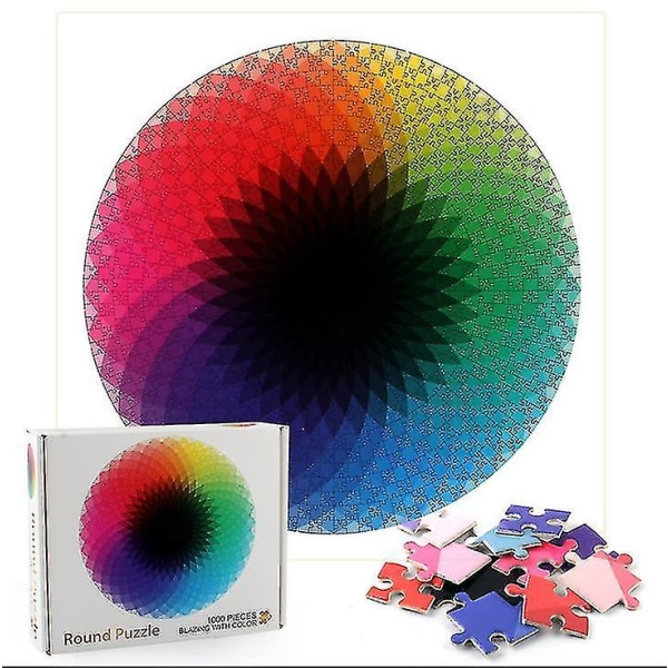 Circular Rainbow Jigsaw Pussel Unik Form Jigsaw Bitar Vuxna Barn Leksak Present