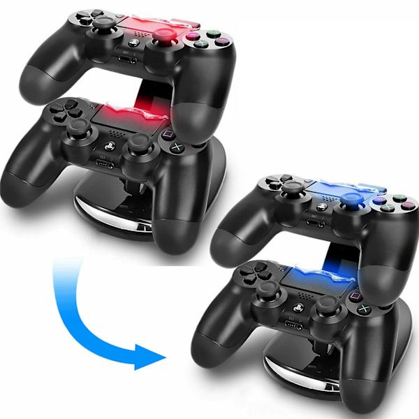 Dubbel Kontroll Laddare Laddstation Docka Kompatibel med Playstation 3 Ps3