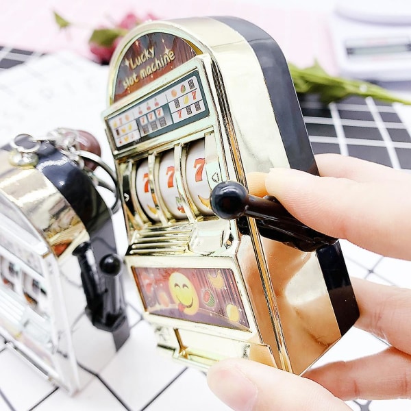 Lucky Jackpot Mini Slot Machine Antistress Leksaker Spel För Barn Barn Säker Maskin Bank Replika Funny Gag Toys Julklappar guld