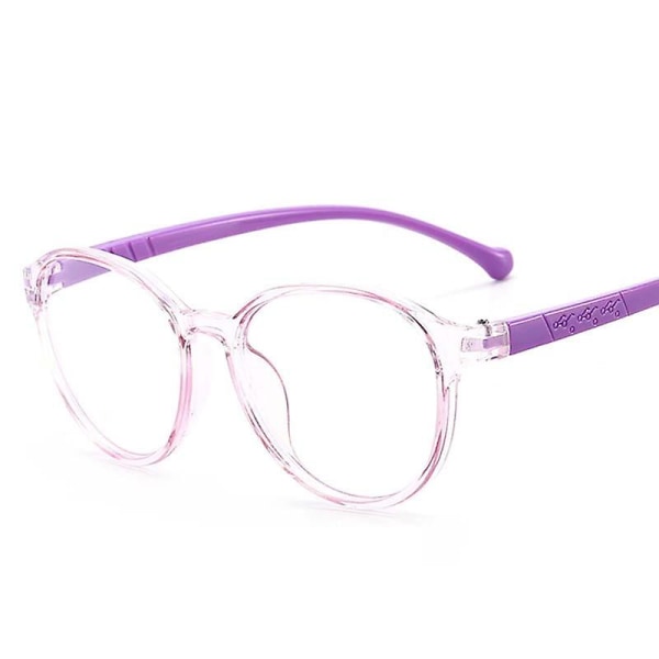 Barn Blått Ljus Blockerande Glasögon Söta Anti Eye Strain Mode Bågar Glasögon För Läs Lek Purple