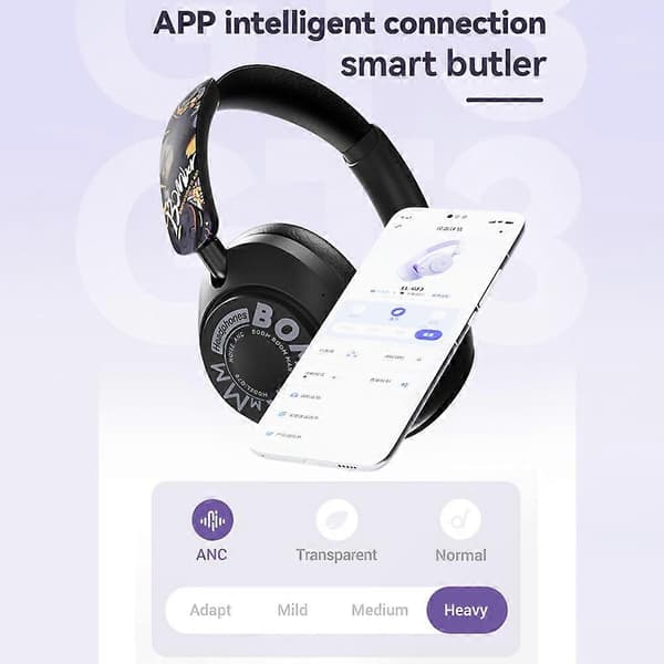 [LCS]EL-GT3 Bluetooth-hodetelefoner ANC Støyreduserende Over-Ear Trådløst Hodesett med 2.4G-mottaker Multicolor Style B