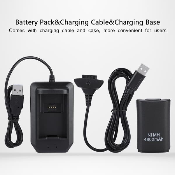 [LCS] XBOX 360 Oppladbart Batteripakke 4800mah Erstatning