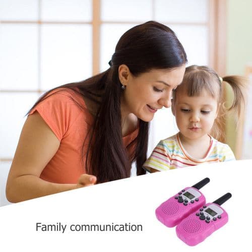 [LCS] Mini trådlös walkie talkie för barn med hög frekvens (rosa), 2-pack