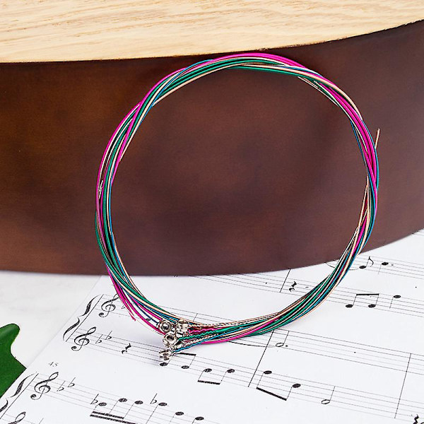 1 Sett 6 stk Regnbue Fargerike Gitarstrenger E-a