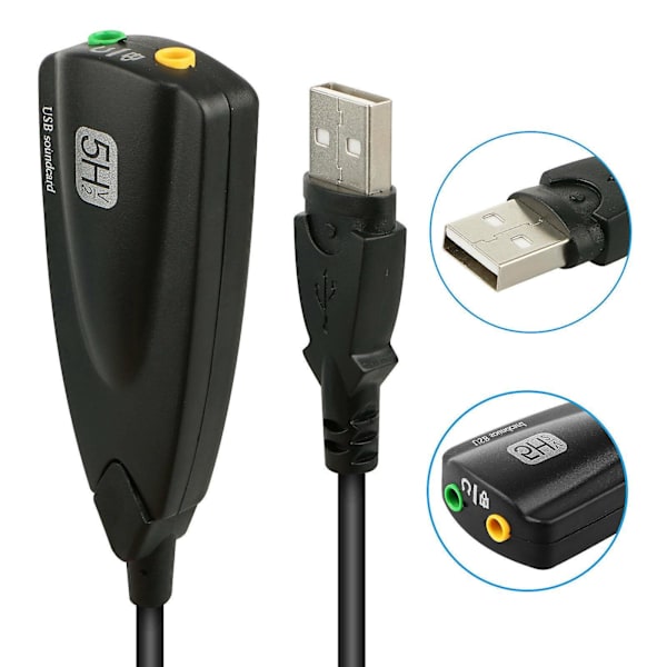 Usb2.0 - 3,5 mm:n mikrofoni/kuulokeliitäntä ulkoinen 7.1-kanavainen äänikorttisovitin