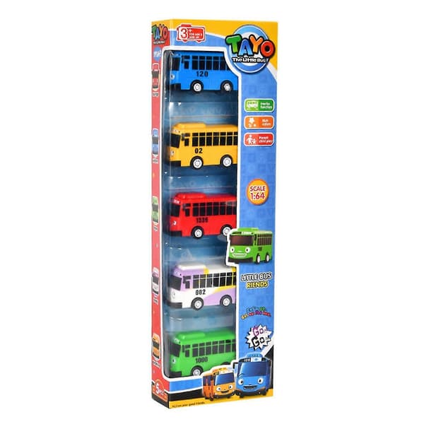 [LCS]4/5PCS Tayo The Small/Large Bus Tecknad Pull Back Bil Leksaksset Barn Pedagogisk Present 5 small buses