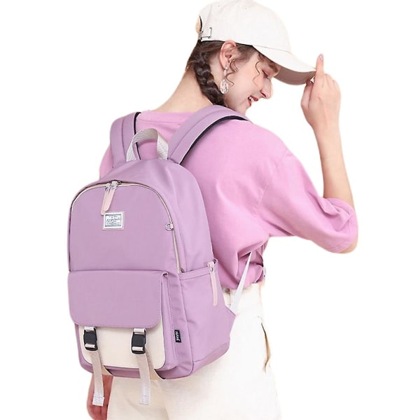 Enkel enfärgad vandringsryggsäck för kvinnor
