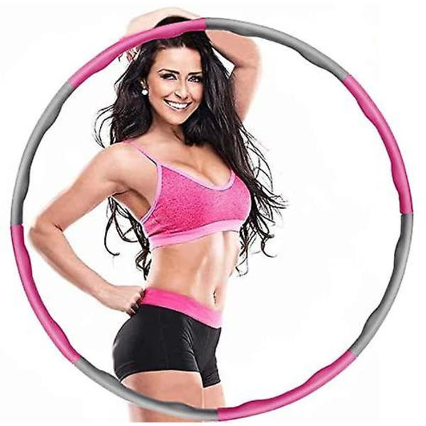 Painotettu kokoontaitettava vatsalihastreeni Hula Hoop Fitness hula aikuisille 1,2 kg 8 solmua pink and grey