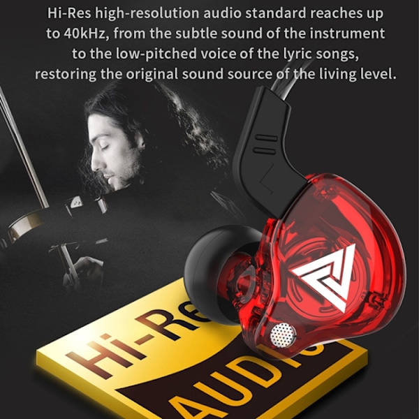 QKZ AK6 3.5mm in-ear trådbundna subwoofer sportlurar Gul