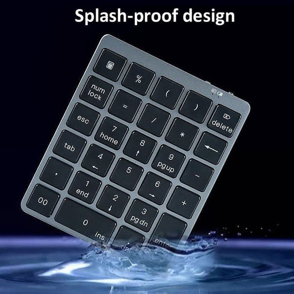 [LCS] Bluetooth numerisk tastatur bærbart tastatur med USB Hub Splitter aluminiumslegeringsdæksel (grå)