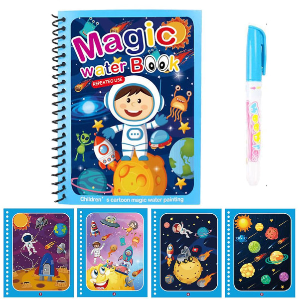 3-pack Återanvändbar färg Magic vattenmålarbok Småbarn Pedagogiska leksaker Barn Jul Födelsedagspresent Universe