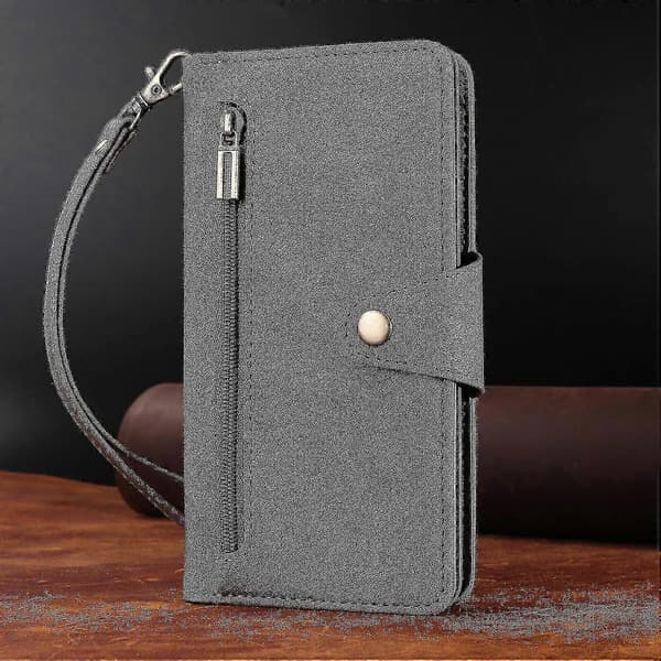 Flip-cover med stativ til OnePlus Nord med pung og kortpladser Gray