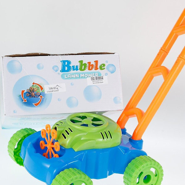 Barn Handtryck Bubbelbil Bubbelgräsklippare Utomhusleksak Walker Tryck Bubbelmaskin