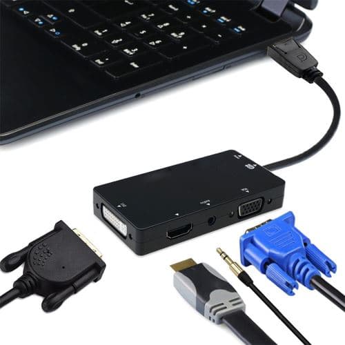 [LCS]in 1 DisplayPort DP til VGA DVI HDMI Audio USB Adapter Konverter