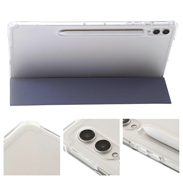 [LCS]3-Fold Klart Akryl Læder Tablet Etui Lavender For Samsung Galaxy Tab S10 Ultra