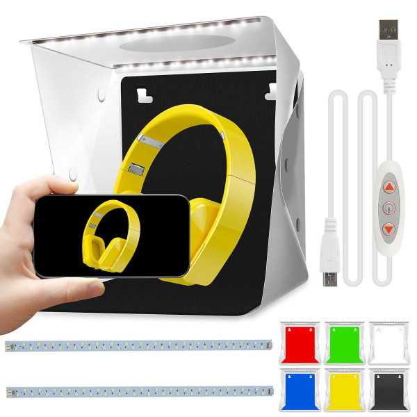 LED Foto Fotografering Ljusbox Stort Belysningstält Rum Kit 6 Bakgrunder